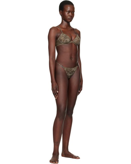 DIESEL Khaki Savage X Fenty Edition Camo Lace Plunge Bra in Brown Lyst UK