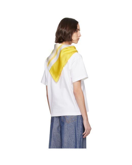 Bottega Veneta White Pima Cotton Scarf T-Shirt