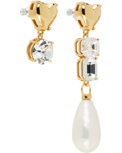 Boucles D'Oreilles Dorées À Perle Ambush en coloris White