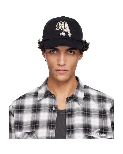 Amiri Black Varsity Patch Cap for men
