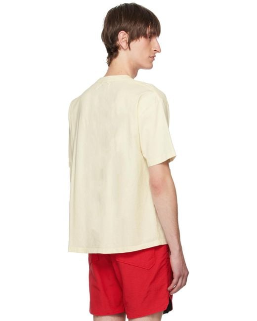 メンズ Rhude オフホワイト Windowsil Tシャツ Red