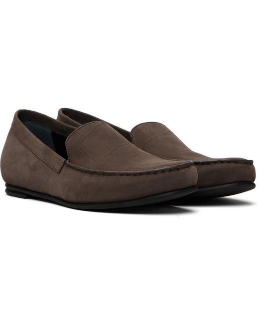 Loulou de Saison Black Pesaro Soft Suede Loafers