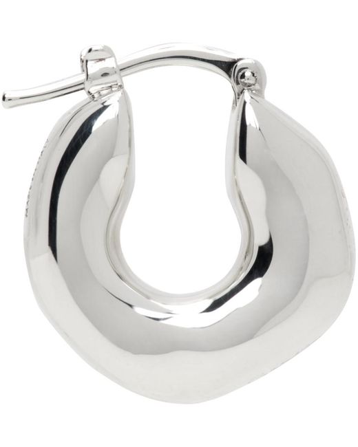 Jil Sander Metallic Silver New Lightness Single Earring for men