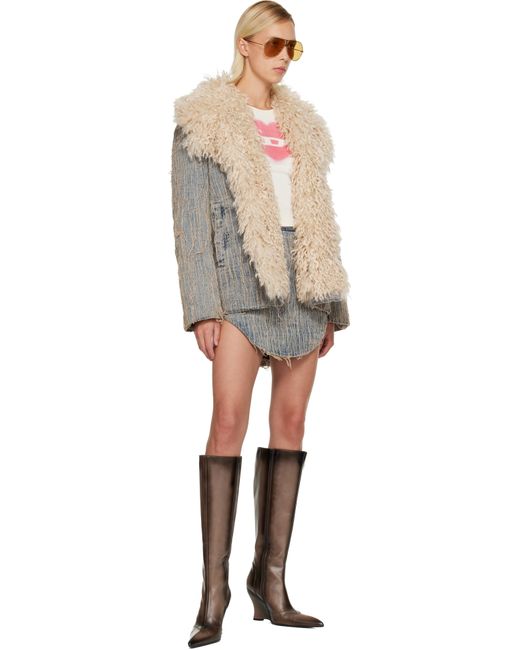 Minijupe Ada-S Bleu Et En Denim DIESEL en coloris Black