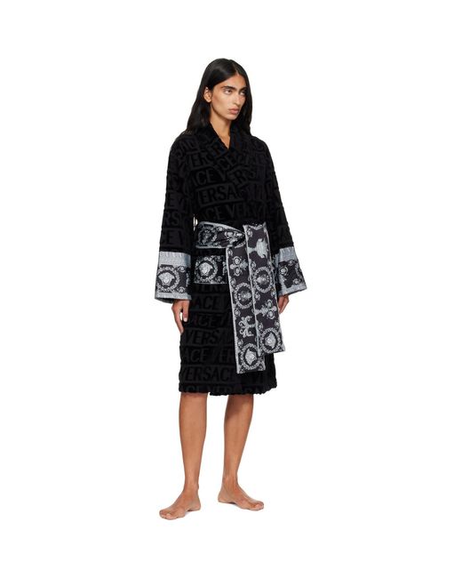 Versace Black 'I Heart Baroque' Bathrobe