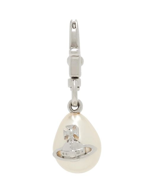 Vivienne Westwood White Claude Single Earring for men