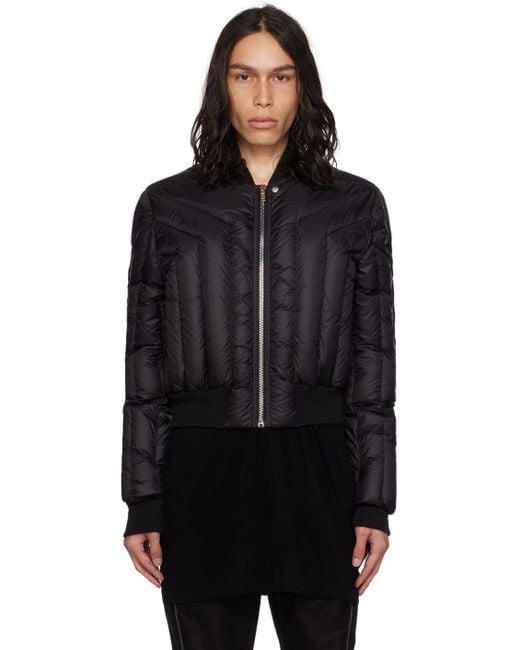 Rick Owens Black Lightweight Down Bomber Jacket for Men Lyst