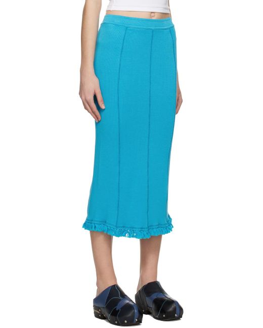 Acne Blue Tassel Maxi Skirt