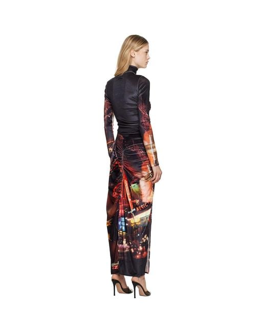 Jean Paul Gaultier Red Turtle Neck Mesh Dress Pigalle