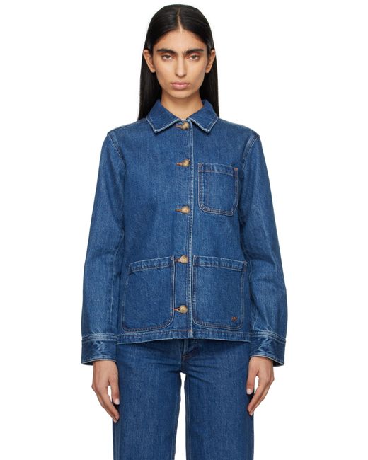 A.P.C. Blue Silvana Logo Denim Jacket