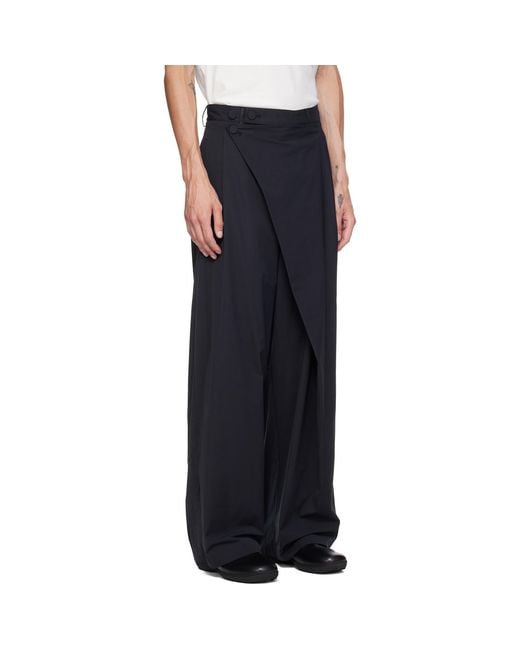 Kiko Kostadinov Black Kippel Wrap Trousers for men