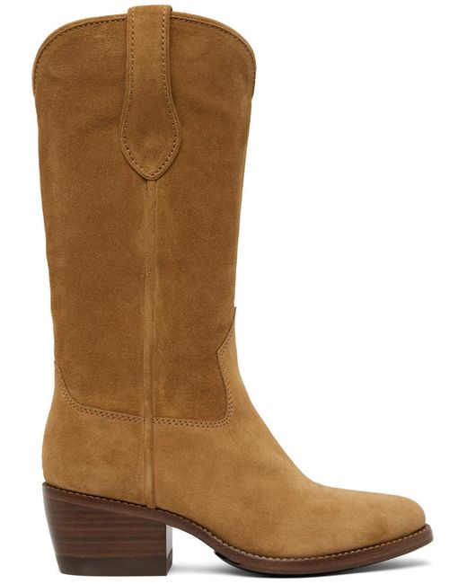 Rag & Bone Suede Ragbone Tan Rb Cowboy Boots in Brown | Lyst UK