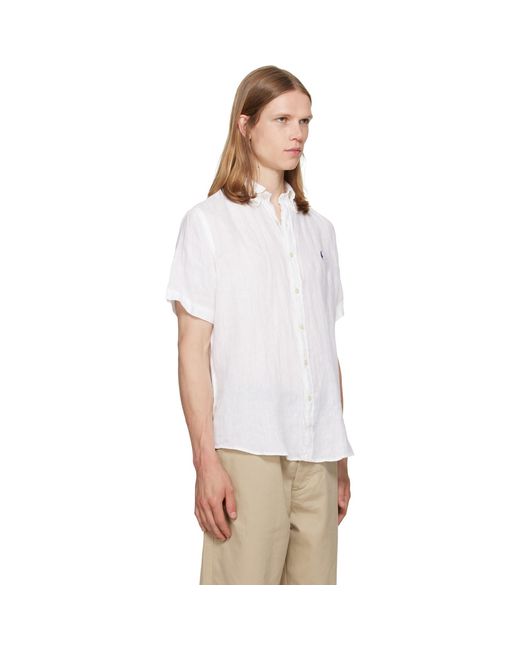 Polo Ralph Lauren Classic Fit Linen Shirt in White for Men | Lyst UK