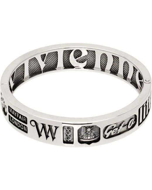 Vivienne Westwood Black Lancelot Bangle Bracelet for men