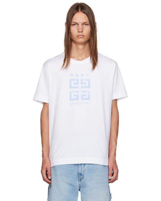 Givenchy White 4g Stars T-shirt for men