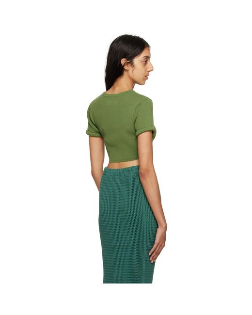 Christopher Esber Green Slashed T-shirt