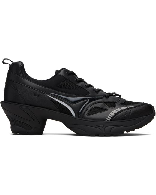 untitlab Black Lace Ups Flex Heel Sneakers for men