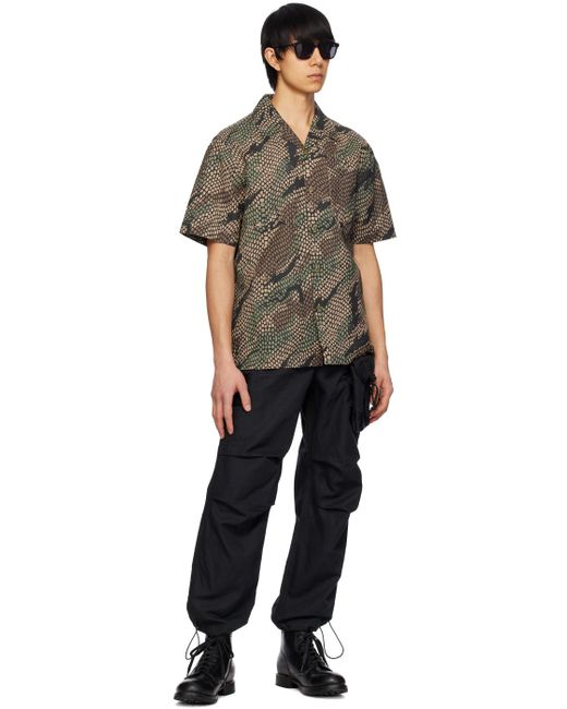 Chemise e à motif camouflage imprimé Maharishi pour homme en coloris Black