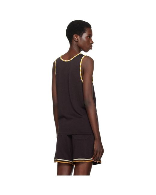 Bode Black Bobcat Singlet Tank Top