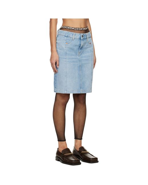 Martine Rose Blue Narrow Front Denim Miniskirt