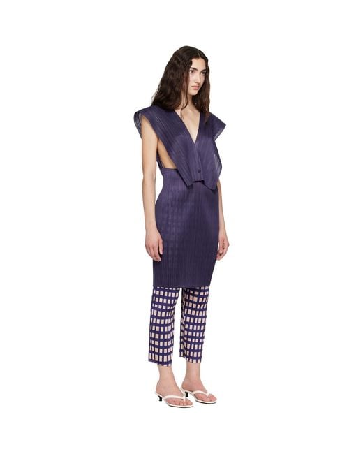 Pleats Please Issey Miyake Blue Lucid Pleats Top