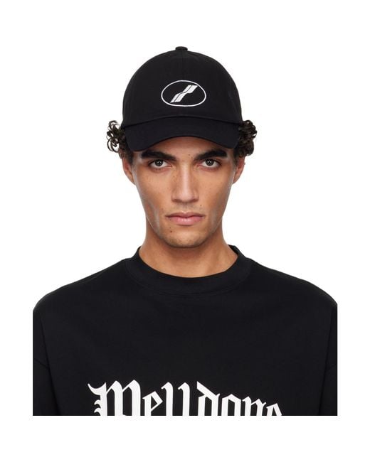 we11done Black Basic Symbol Cap for men