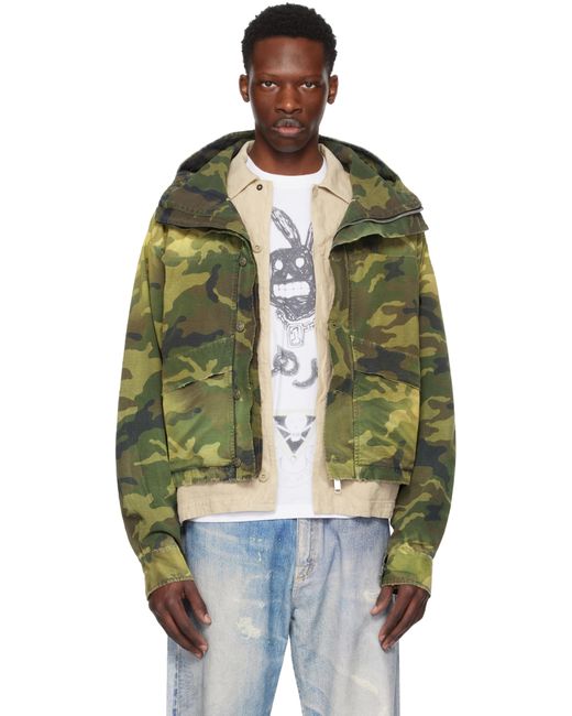 424 Green Khaki H Camo Jacket for men