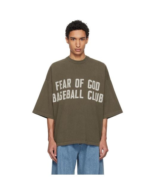 Fear Of God Green Baseball Club T-Shirt for men