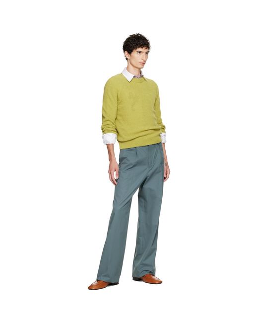 Dries Van Noten Green Alpaca Sweater for men