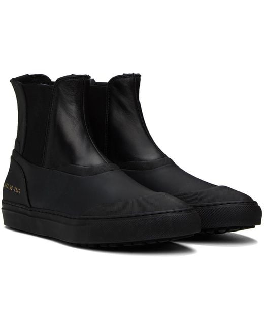 Common Projects Black Paneled Chelsea Boots for men