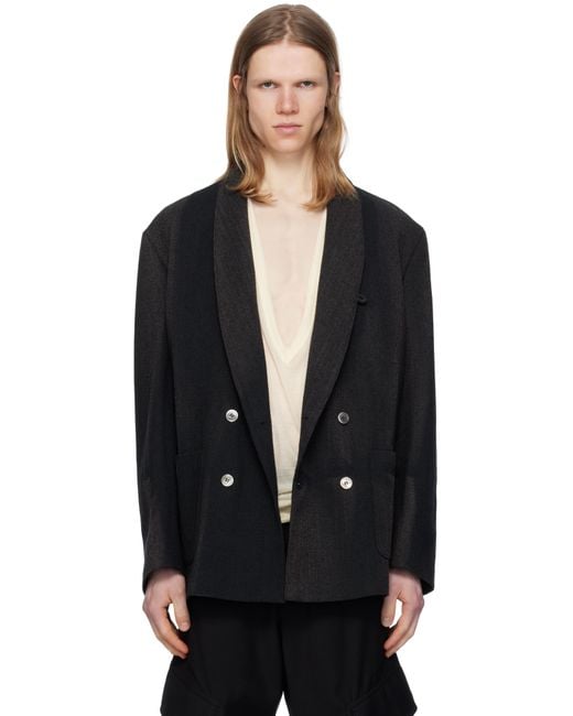 JiyongKim Black Sun-Bleached Tailored Blazer for men