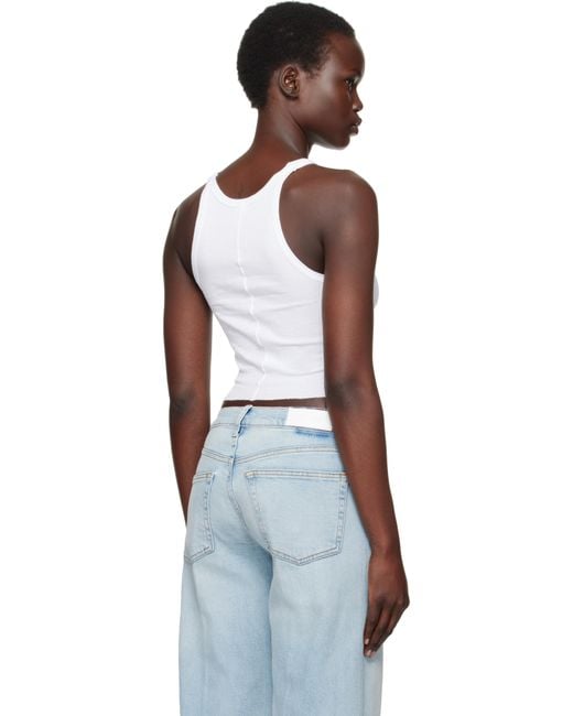 Re/done Multicolor Hanes Edition Cropped Ribbed Tank Top