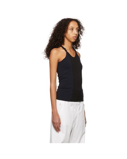 Dion Lee Black & Navy Cotton Tank Top