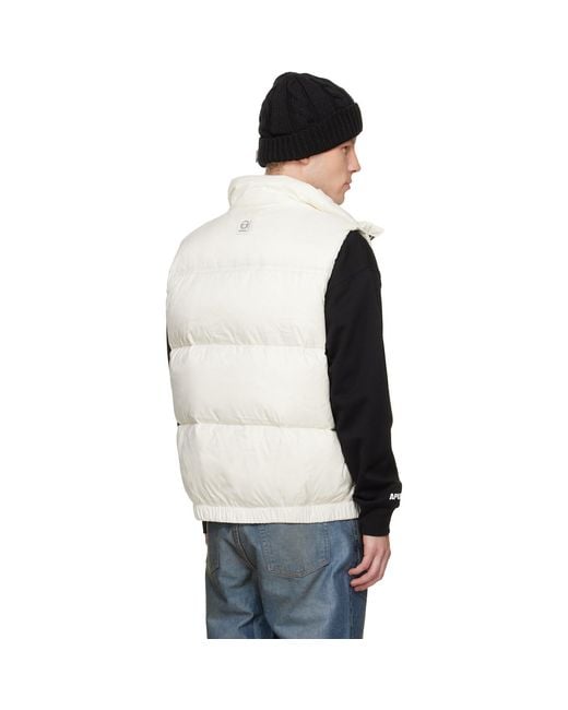 Aape By A Bathing Ape Black 'Aapenow' Moonface Down Vest for men