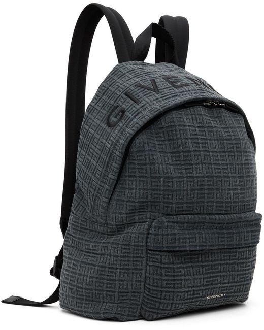 Givenchy Black Gray Essential U Denim Backpack for men
