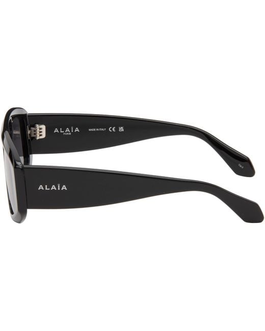 Alaïa Gray Aviator Mask Sunglasses
