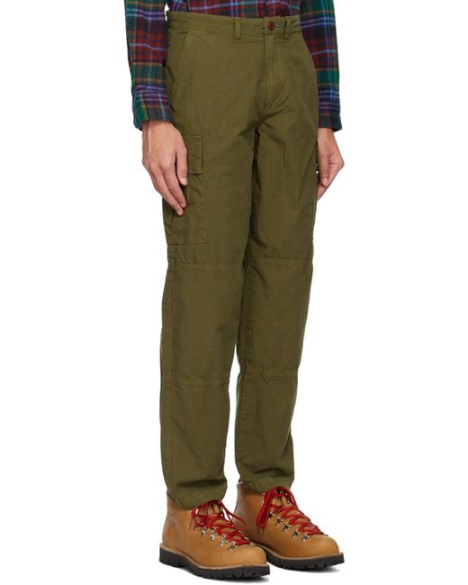 Barbour Green Khaki Essential Cargo Pants for men