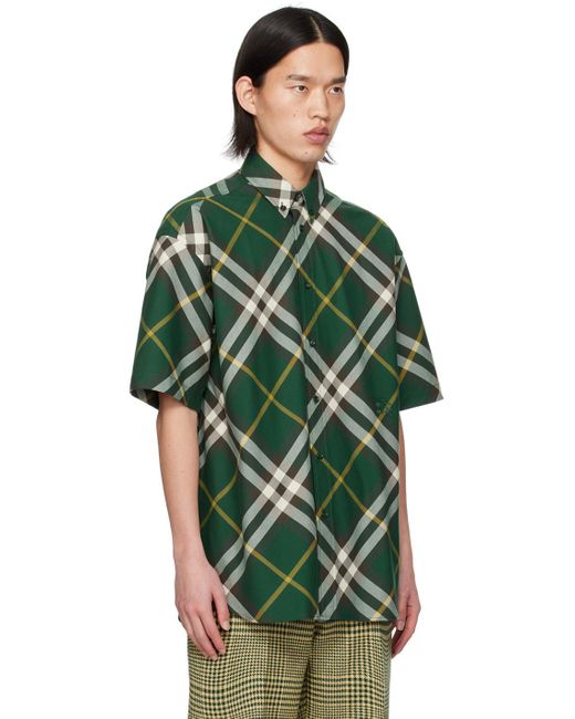 Chemise verte à carreaux Burberry pour homme en coloris Green