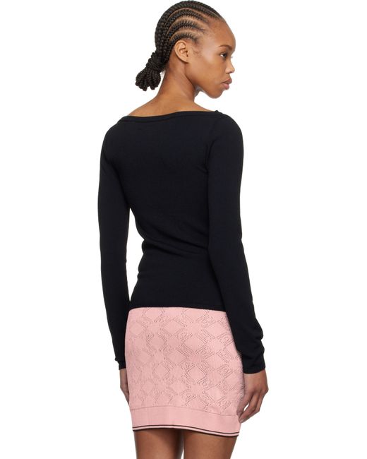 Amiri Black Long Sleeve Keyhole T-Shirt
