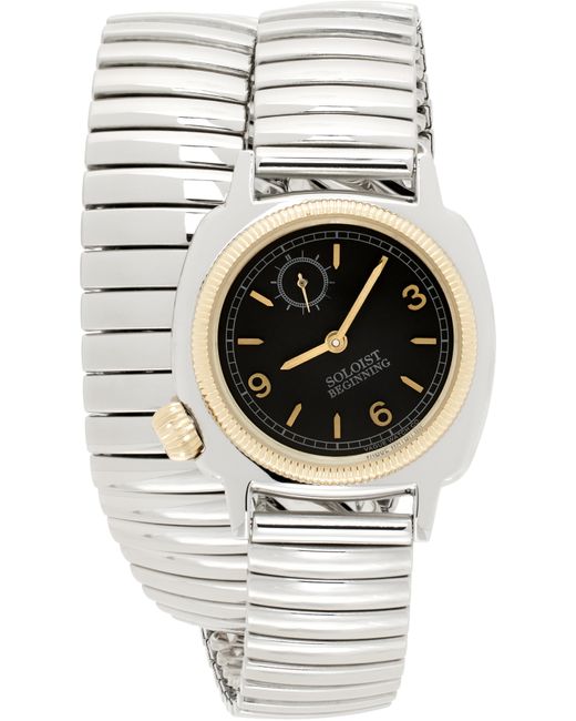 TAKAHIROMIYASHITA The Soloist Gray Vague Watch Co. Edition Coussin Extension Double Belt Watch for men
