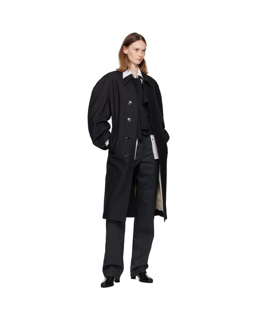 Lemaire Black Raglan Sleeve Coat