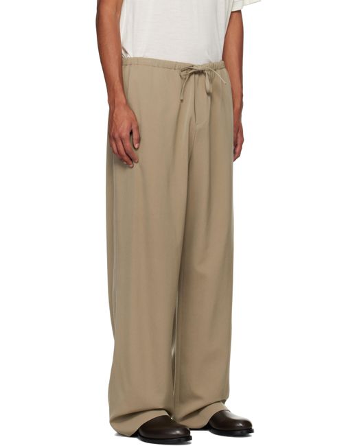 ボトムスその他 The Row Taupe cotton trousers The Row Taupe Donatello Trousers in Natural for Men | Lyst UK