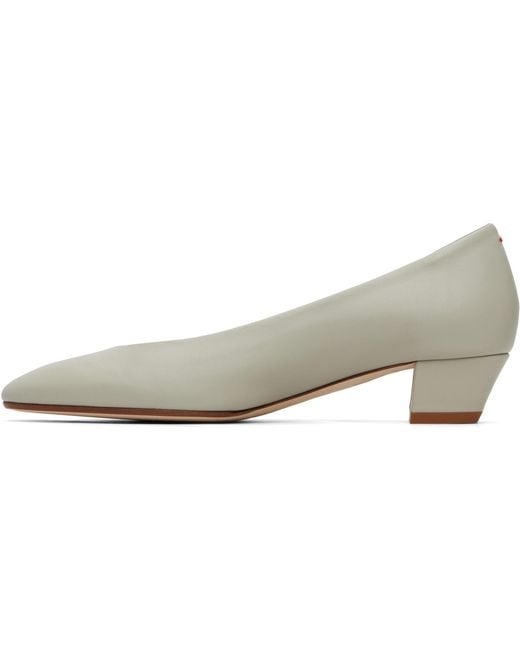 Aeyde White Helia Low-Cut Heels