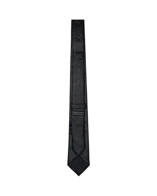 Our Legacy Black Faux-Leather Tie for men