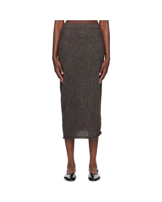 Lauren Manoogian Black Askew Midi Skirt