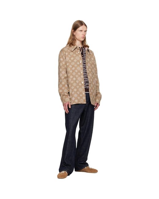 Casablanca Brown Monogram Wool Overshirt for men