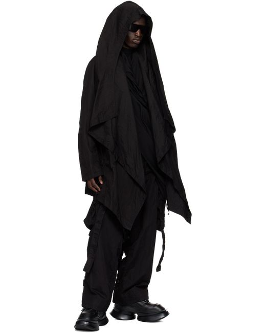 Julius Black Hooded Coat for men