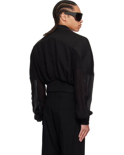 メンズ Rick Owens ブラック Hollywood Girdered ボンバージャケット Black