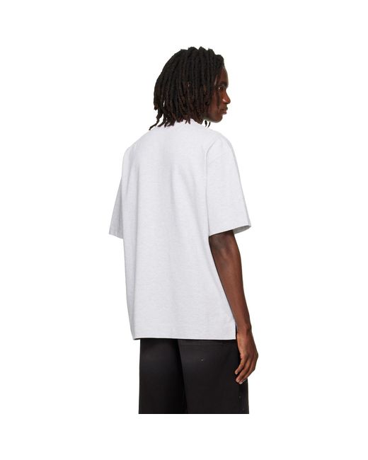 Acne White Embroidered Logo T-Shirt for men