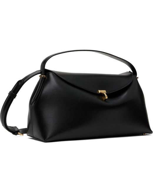 Totême Black T-Lock Leather Top Handle Bag